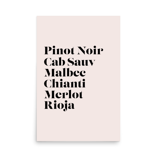 Just My Wine Type Red Print - THE WALL SNOB