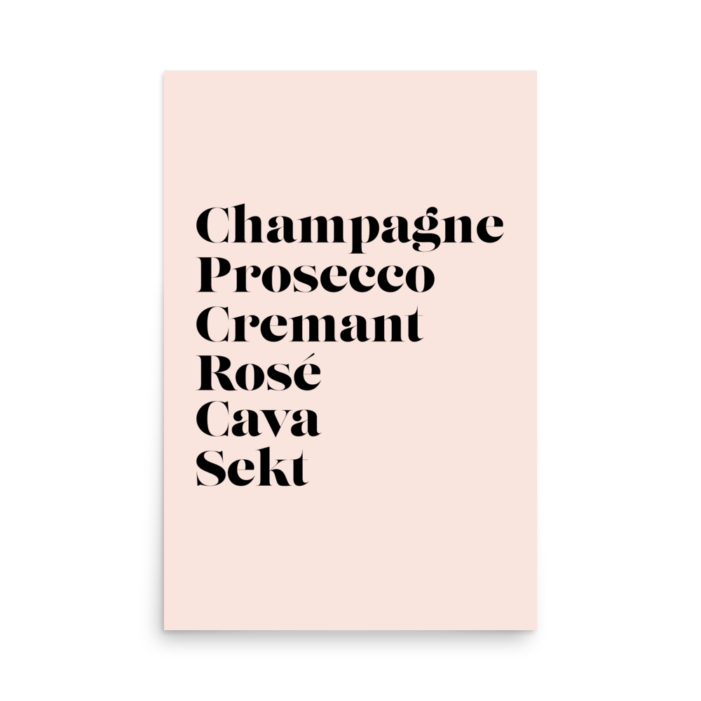 Just My Wine Type Sparkling Print - THE WALL SNOB