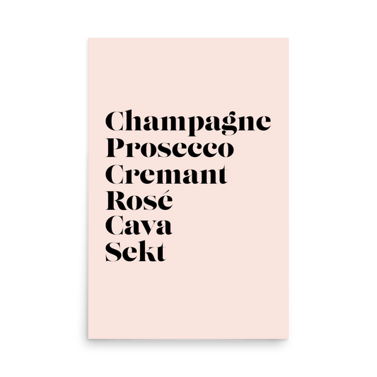 Just My Wine Type Sparkling Print - THE WALL SNOB