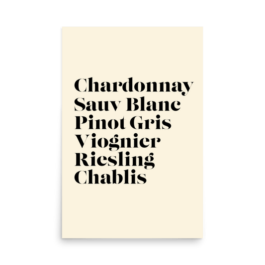 Just My Wine Type White Print - THE WALL SNOB