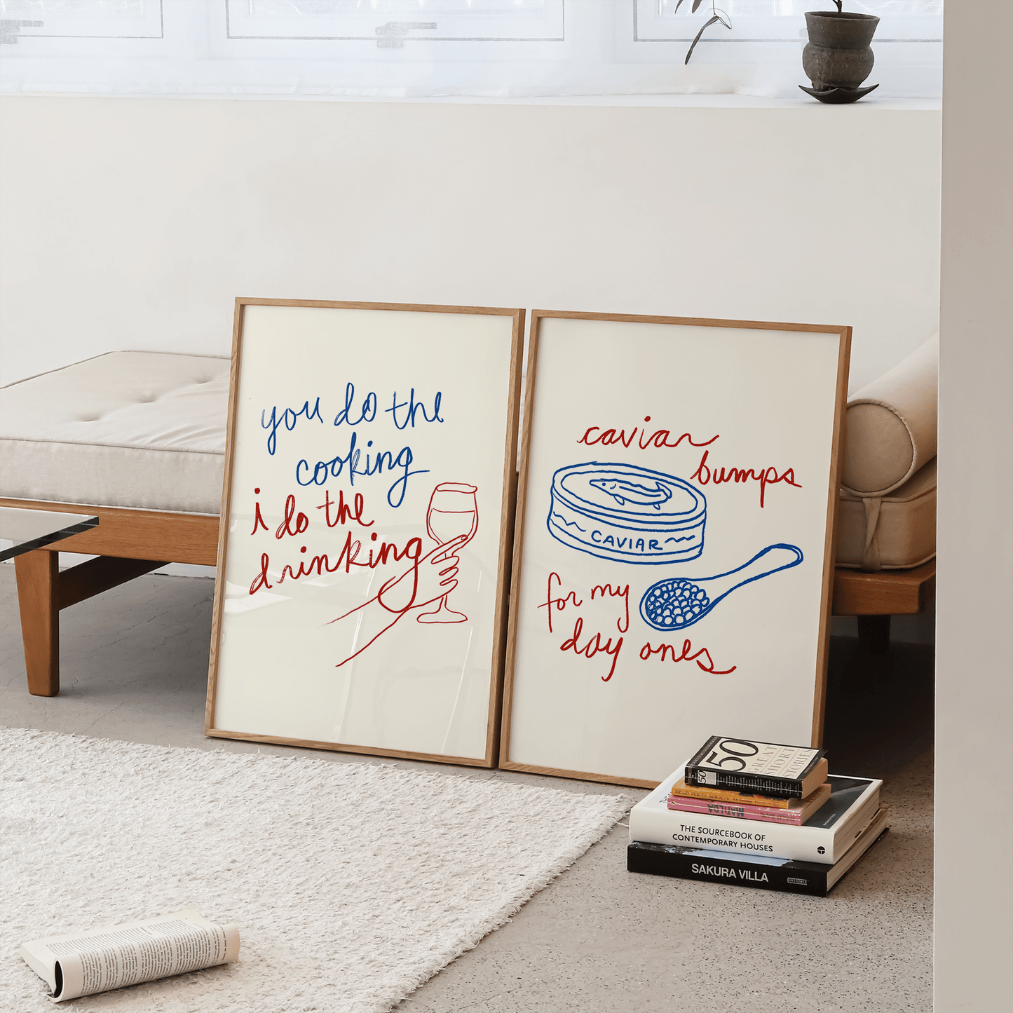 Kitchen Caviar Doodle Print Set - THE WALL SNOB