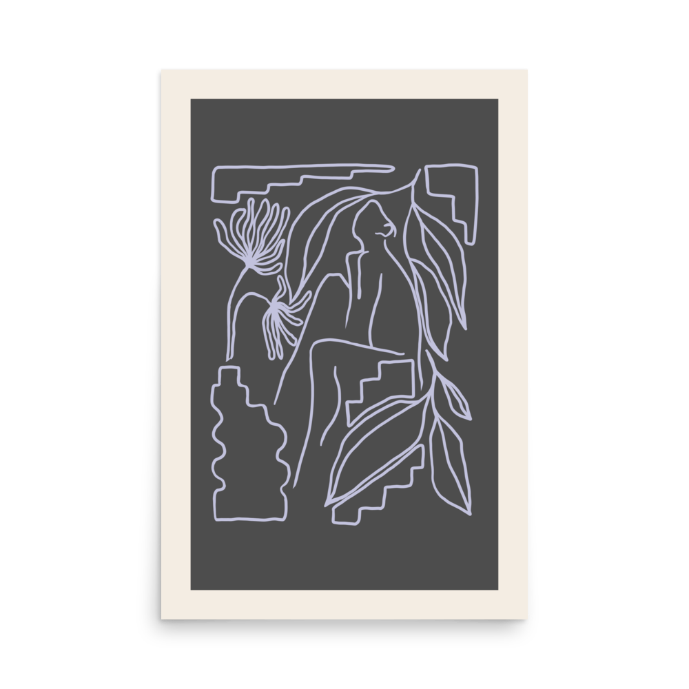 La Femme Line Art Print - THE WALL SNOB