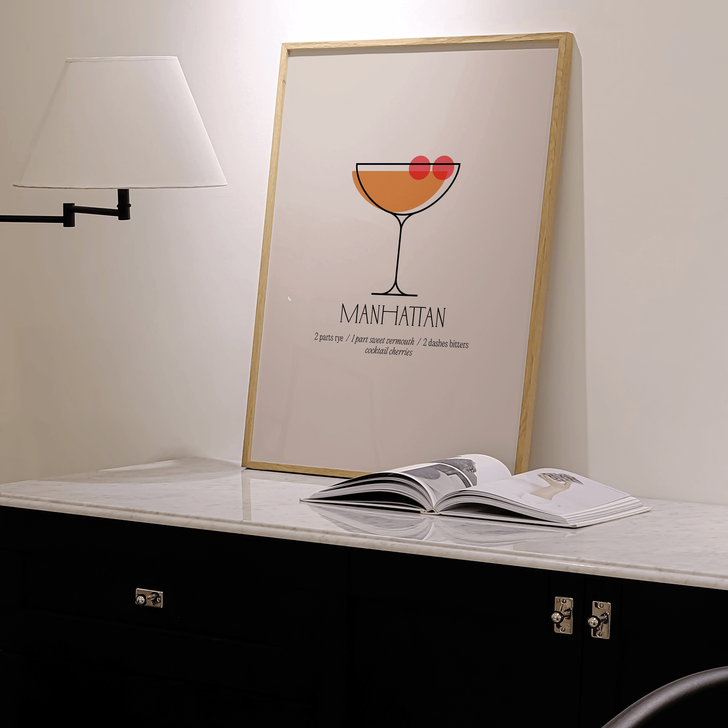Manhattan Classic Cocktail Print - THE WALL SNOB
