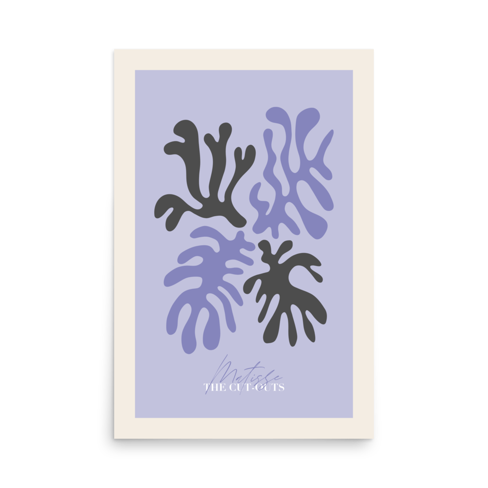 Matisse Purple Charcoal Cut-Outs Print - THE WALL SNOB