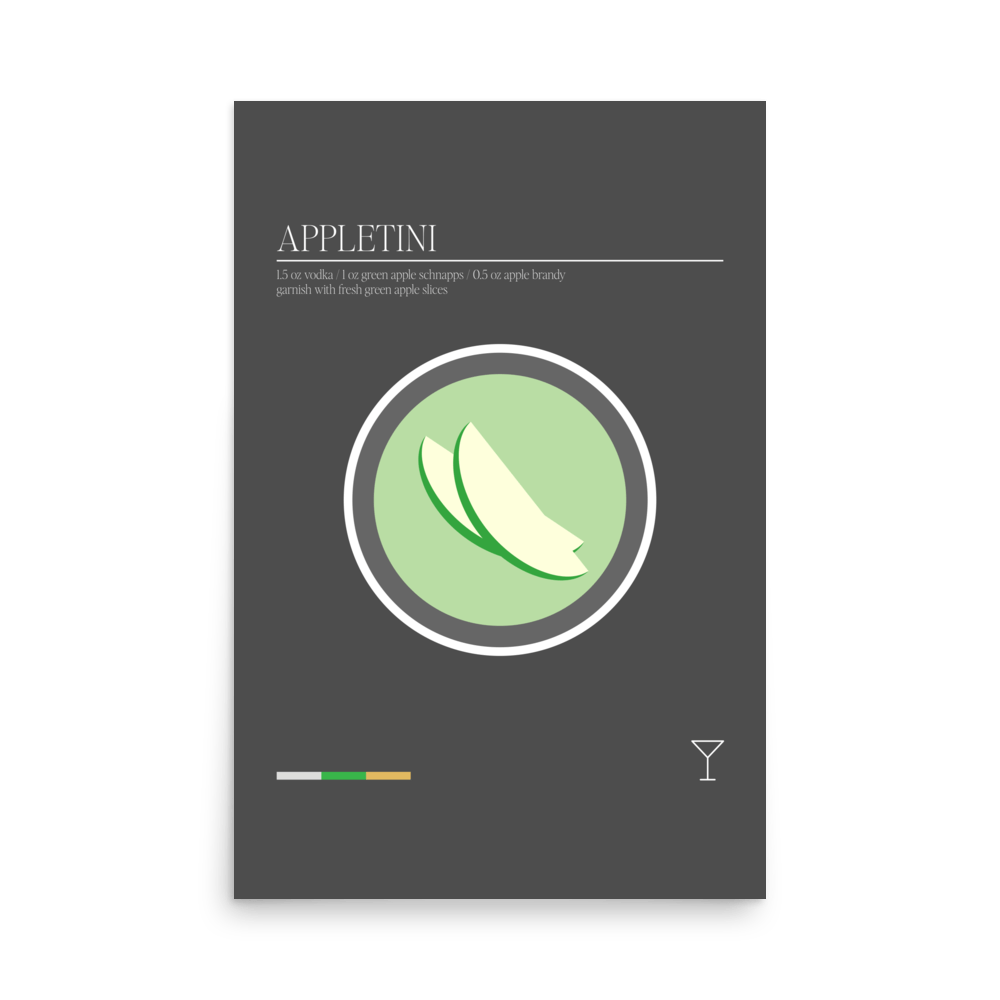Minimal Appletini Print - THE WALL SNOB