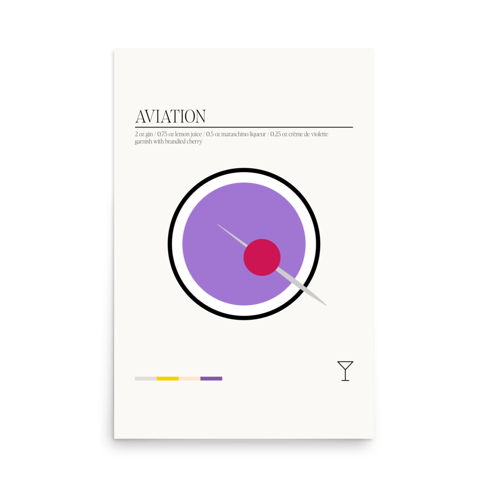 Minimal Aviation Martini Print - THE WALL SNOB
