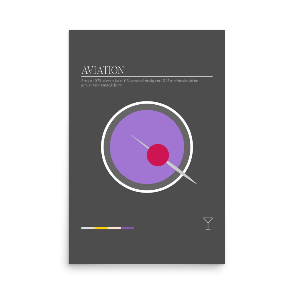 Minimal Aviation Martini Print - THE WALL SNOB