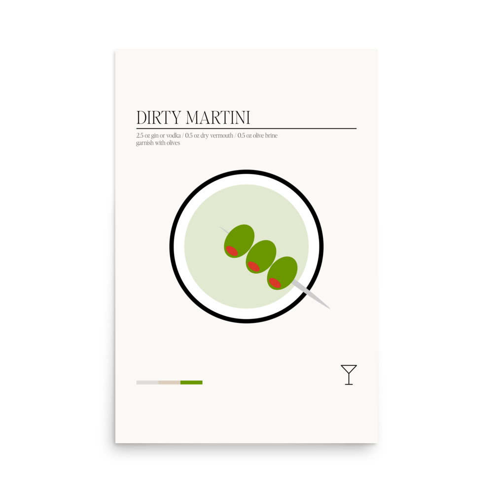 Minimal Dirty Martini Print - THE WALL SNOB