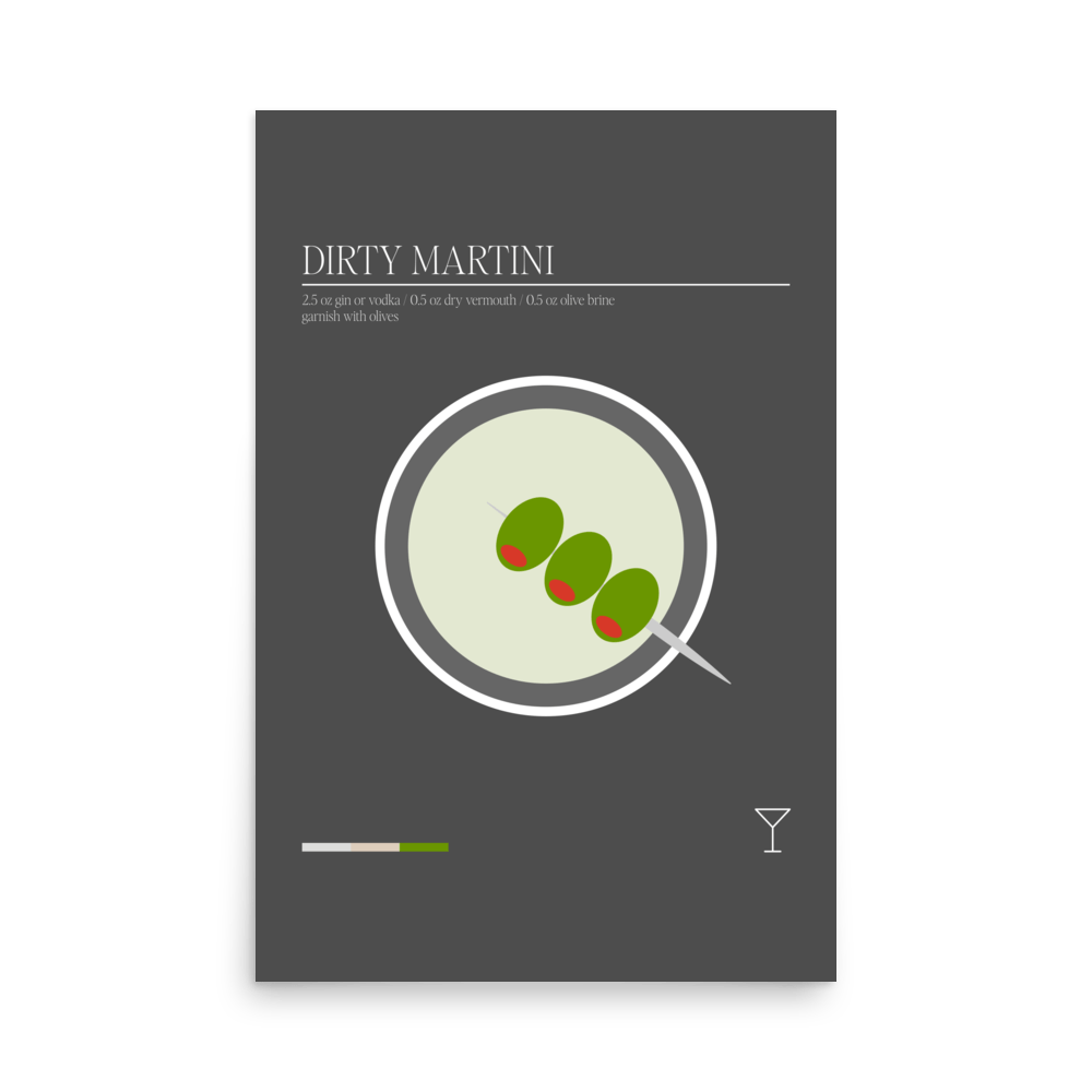 Minimal Dirty Martini Print - THE WALL SNOB