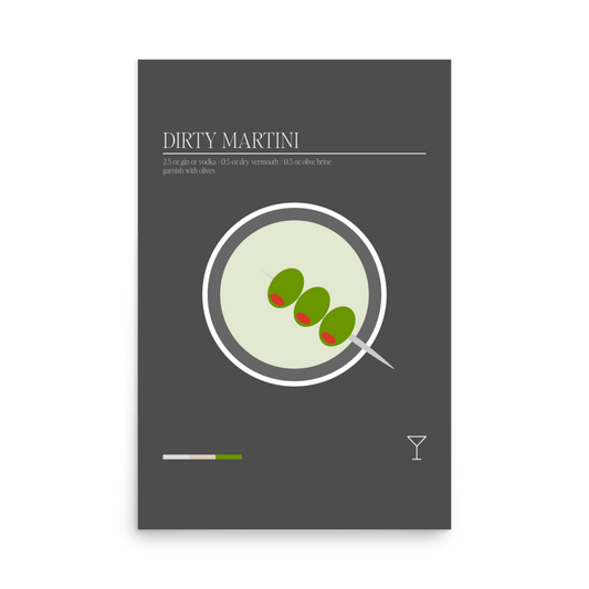 Minimal Dirty Martini Print - THE WALL SNOB