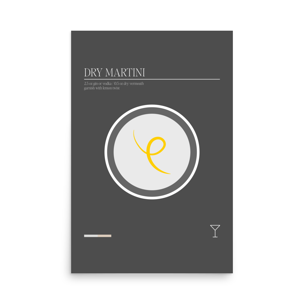 Minimal Dry Martini Print - THE WALL SNOB