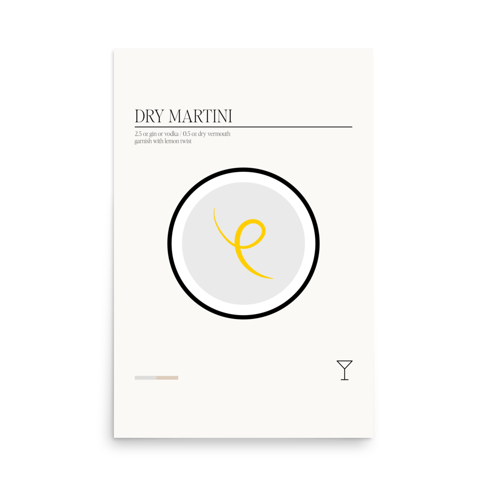 Minimal Dry Martini Print - THE WALL SNOB