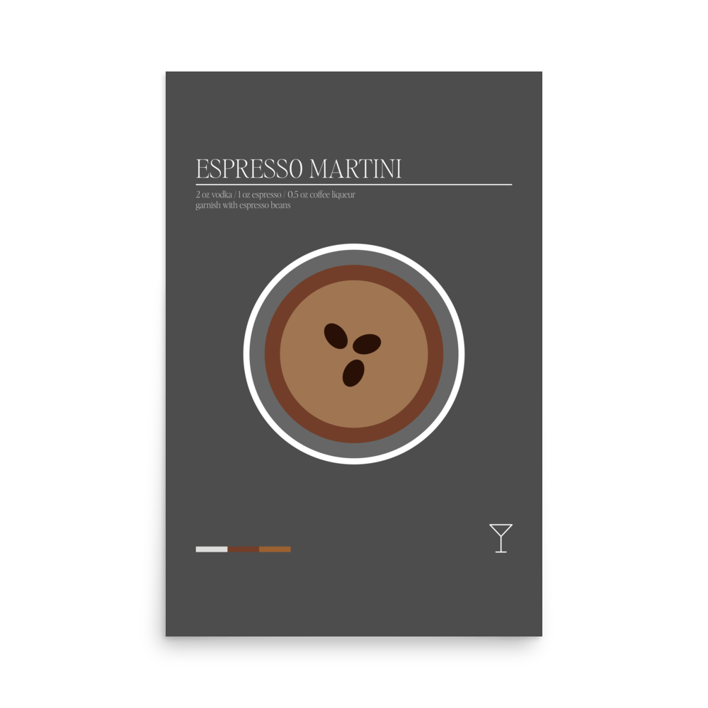 Minimal Espresso Martini Print - THE WALL SNOB