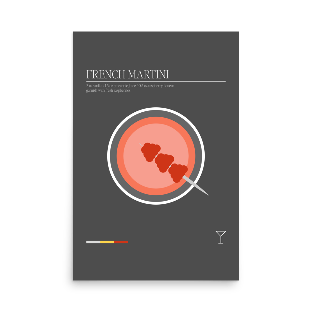 Minimal French Martini Print - THE WALL SNOB