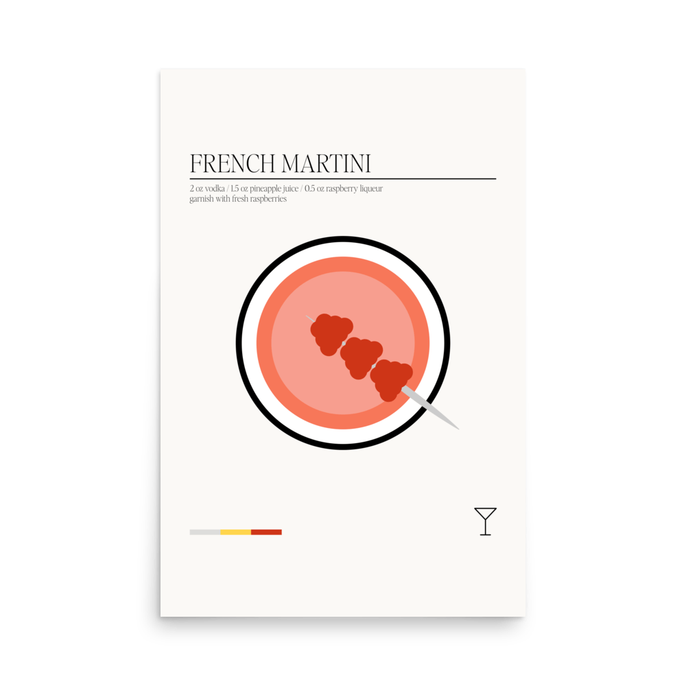Minimal French Martini Print - THE WALL SNOB