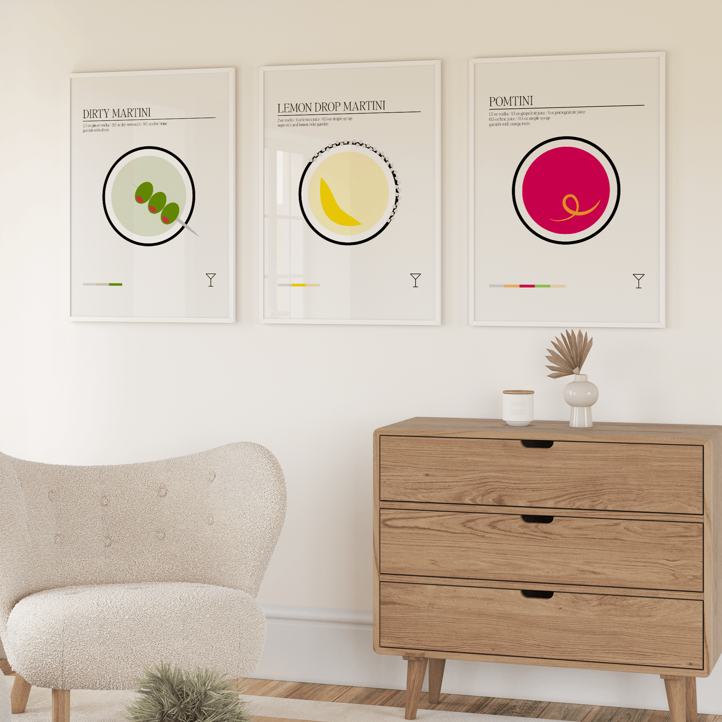Minimal Lemon Drop Martini, Poster - THE WALL SNOB