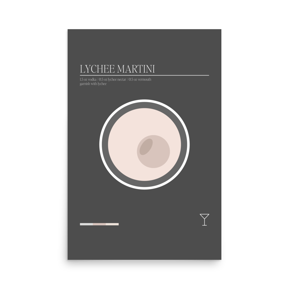 Minimal Lychee Martini Print - THE WALL SNOB