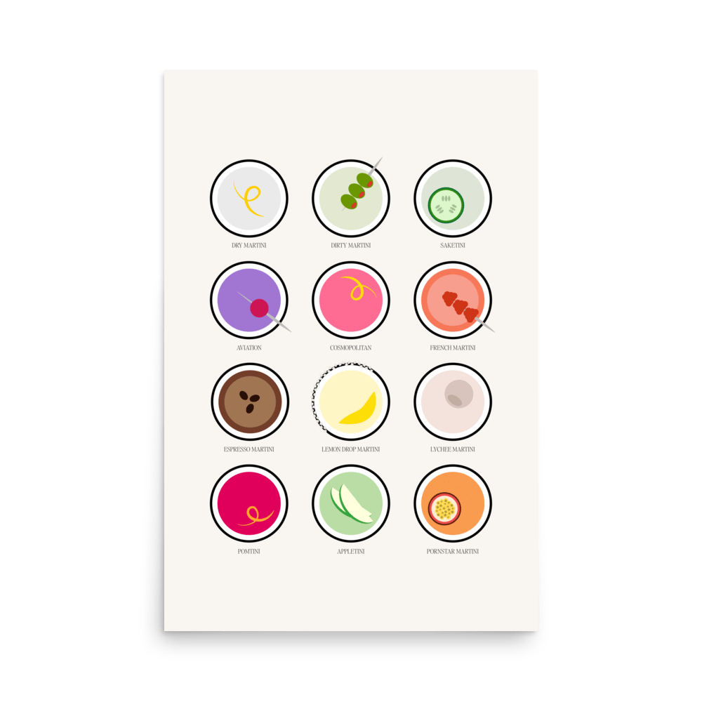 Minimal Martini Party Print - THE WALL SNOB