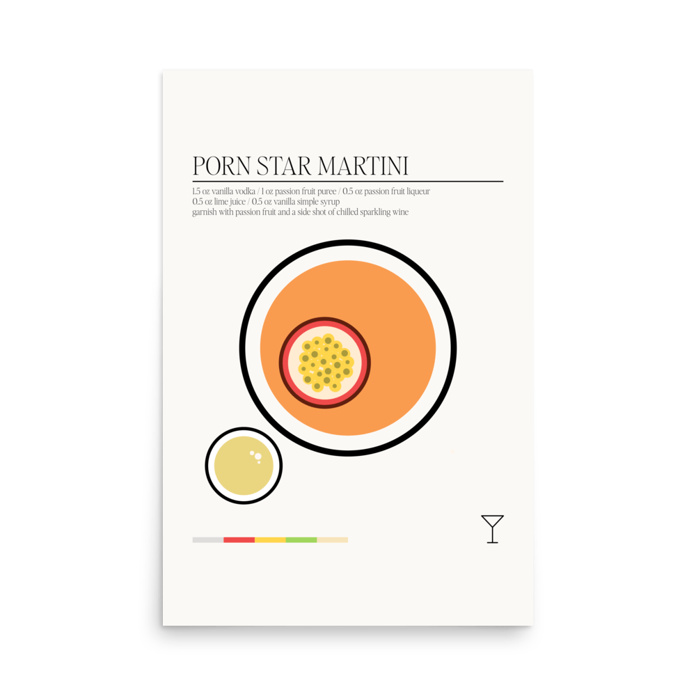 Minimal Porn Star Martini Print - THE WALL SNOB