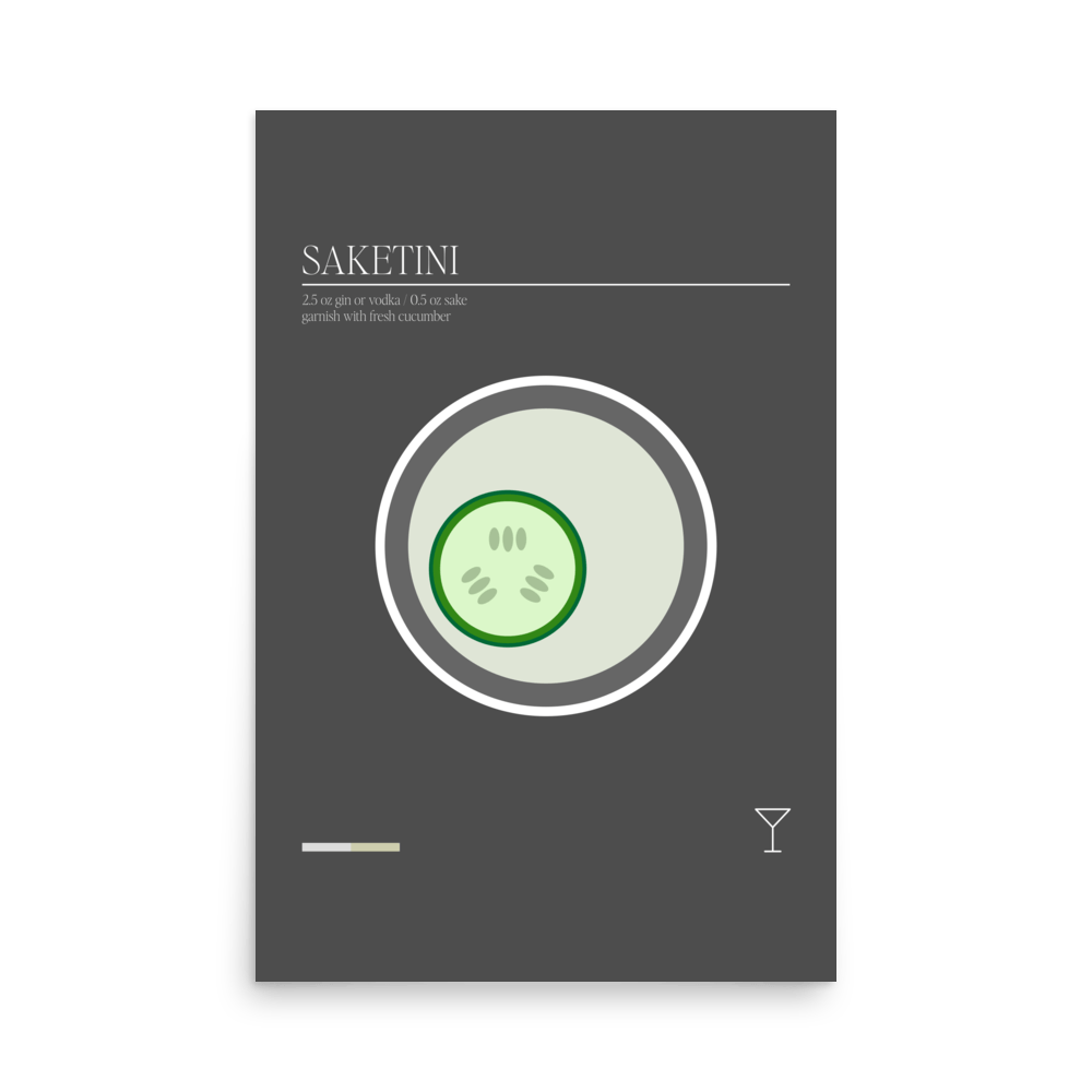 Minimal Saketini Print - THE WALL SNOB