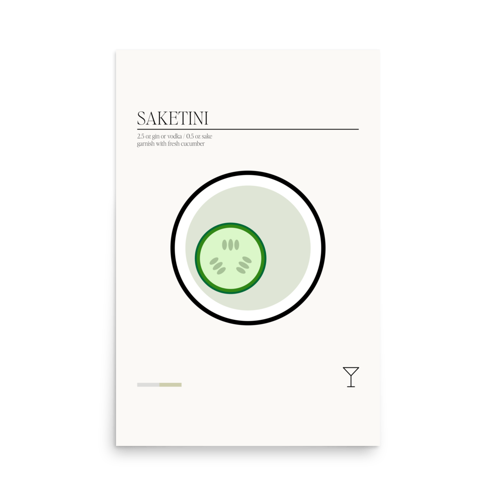 Minimal Saketini Print - THE WALL SNOB
