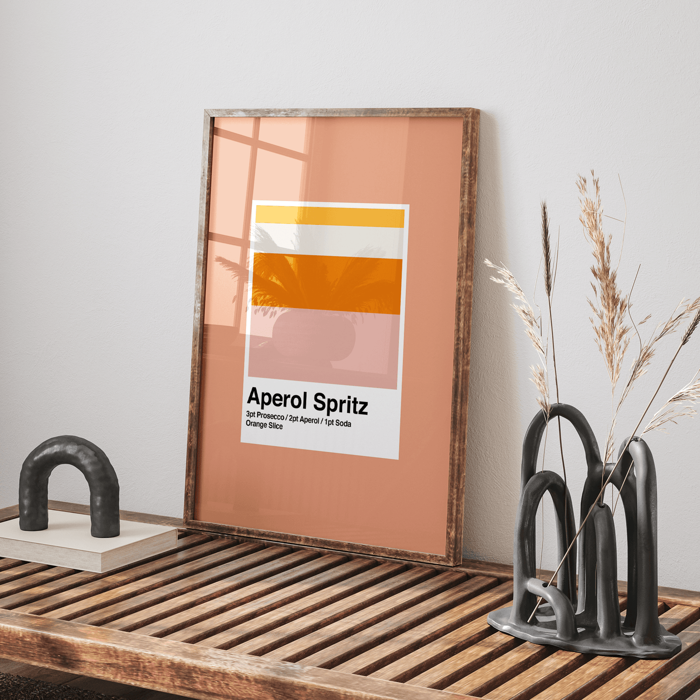 Minimalist Aperol Spritz Cocktail Print - THE WALL SNOB