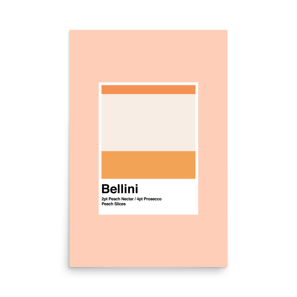 Minimalist Bellini Cocktail Print - THE WALL SNOB