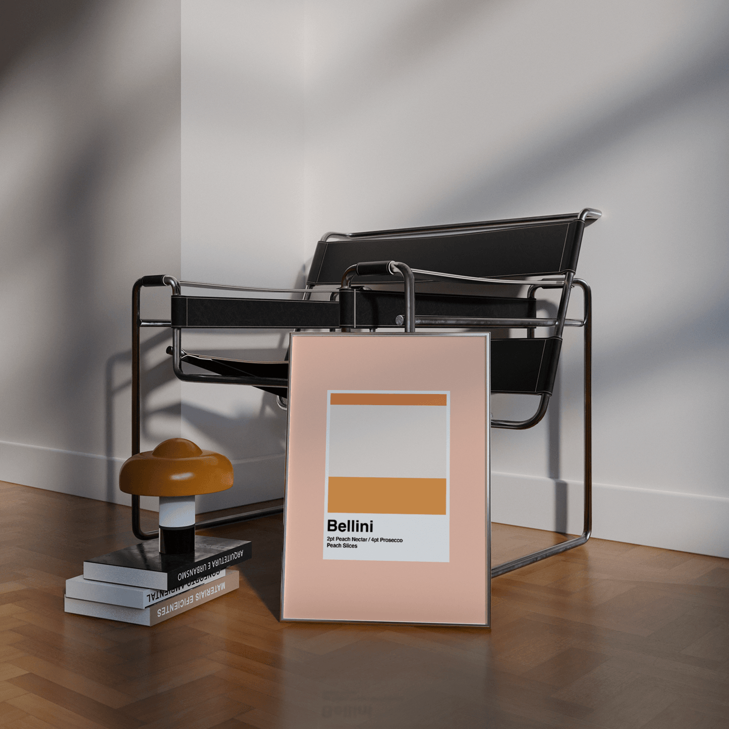 Minimalist Bellini Cocktail Print - THE WALL SNOB