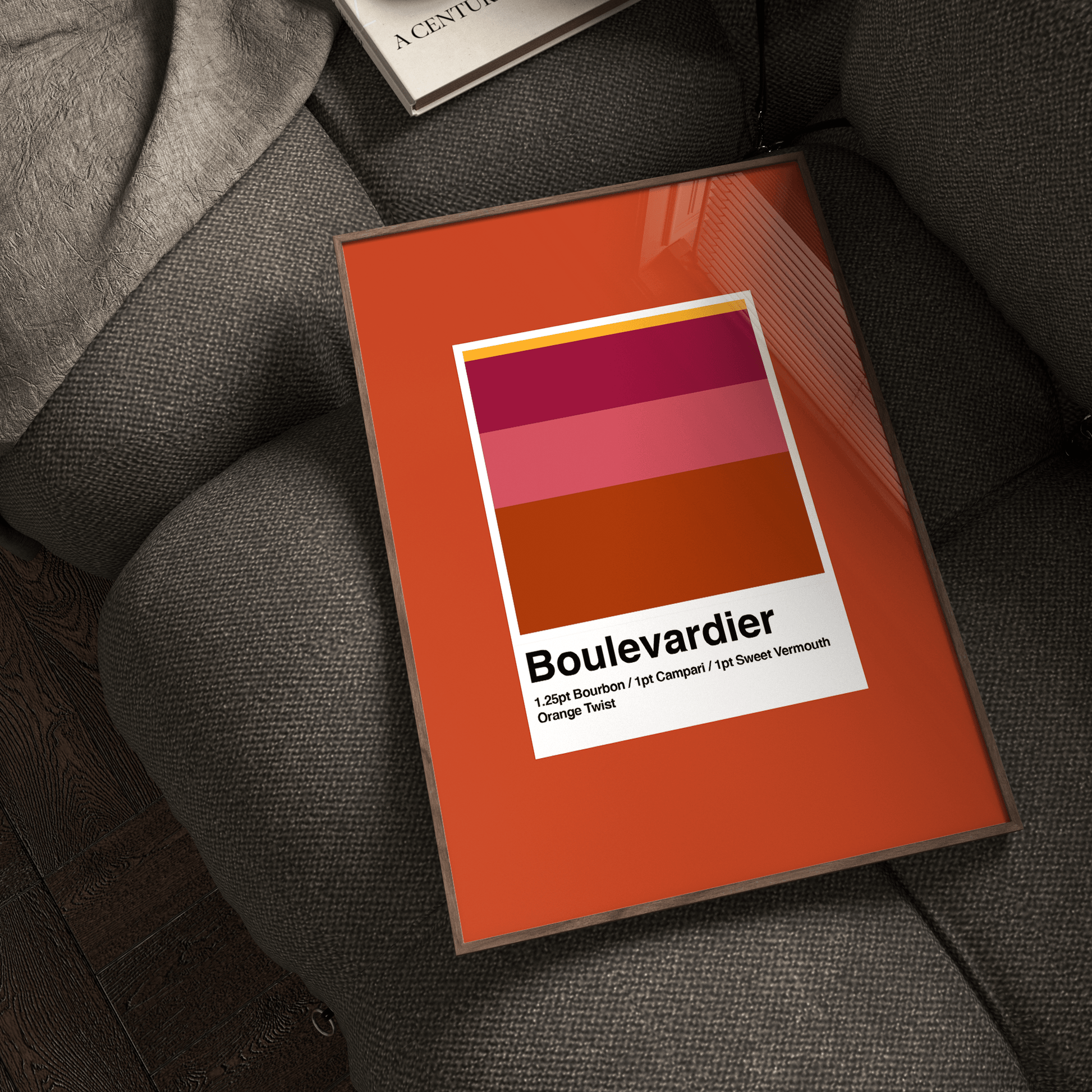 Minimalist Boulevardier Cocktail Print - THE WALL SNOB