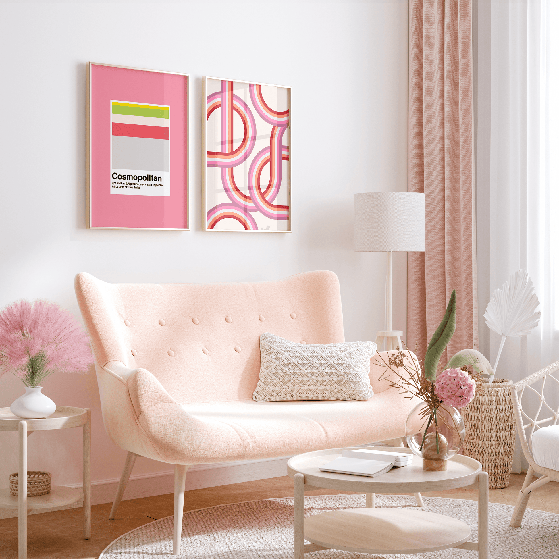 Minimalist Cosmopolitan Martini, Poster - THE WALL SNOB