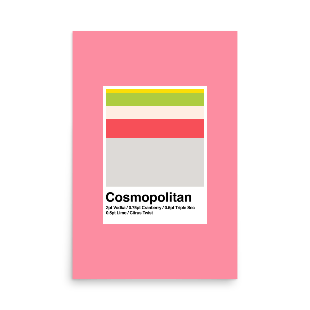 Minimalist Cosmopolitan Martini Print - THE WALL SNOB