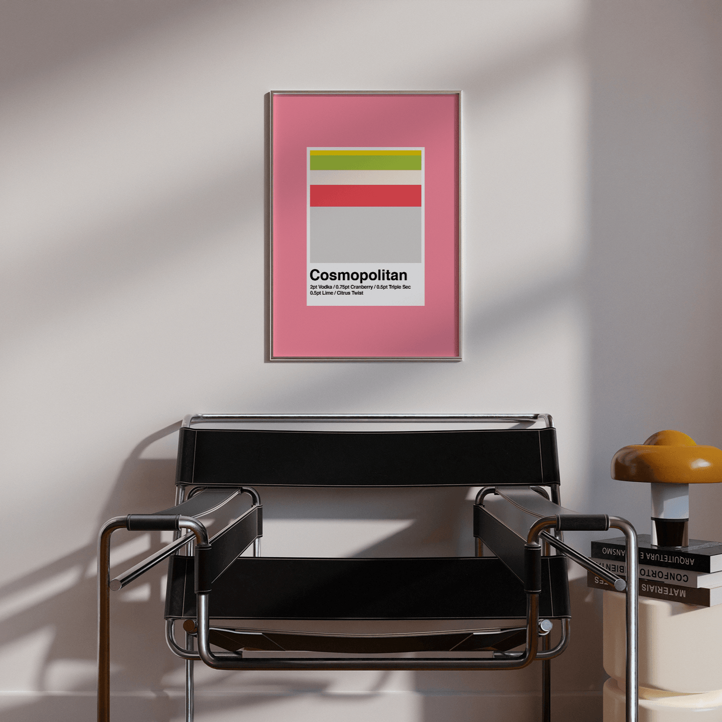 Minimalist Cosmopolitan Martini Print - THE WALL SNOB