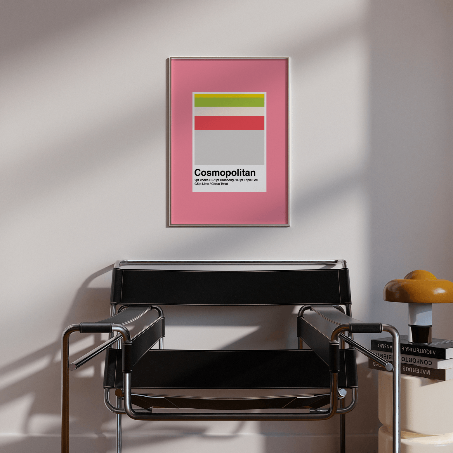 Minimalist Cosmopolitan Martini Print - THE WALL SNOB
