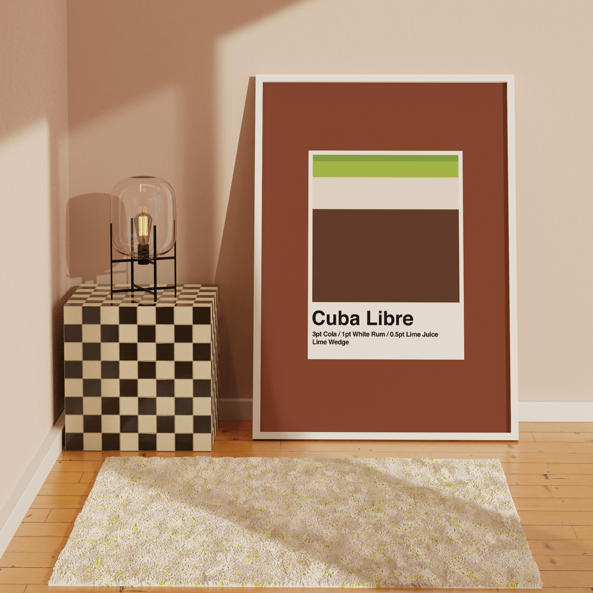Minimalist Cuba Libre Cocktail, Poster - THE WALL SNOB