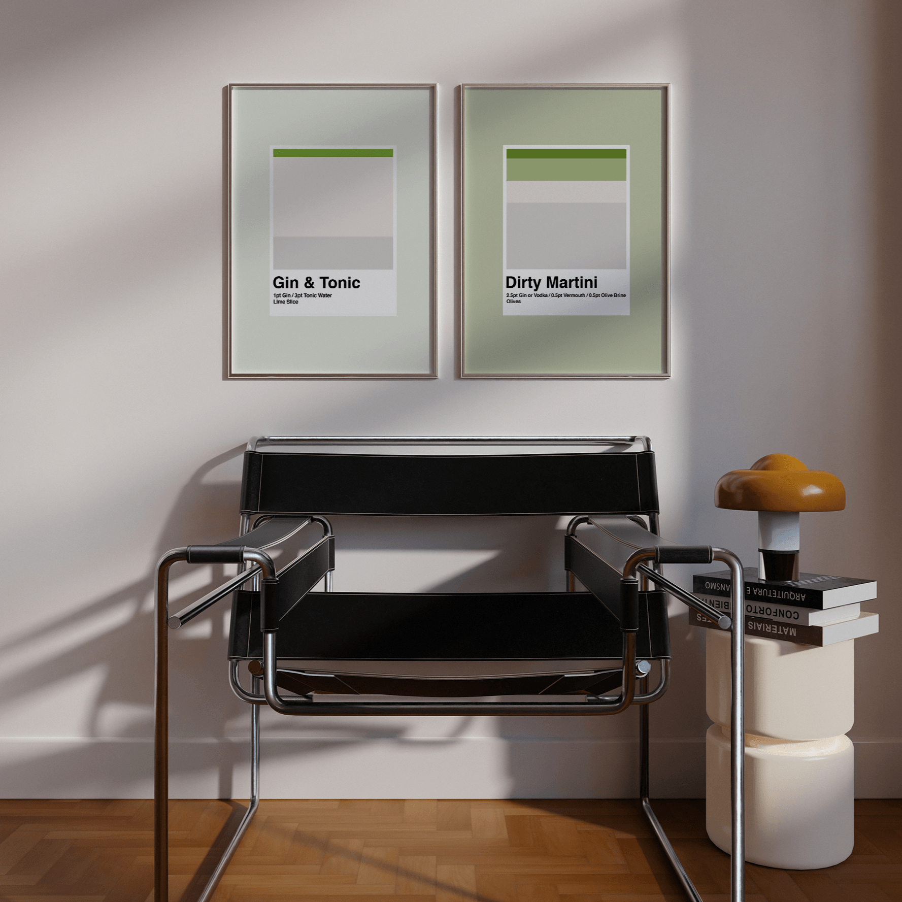 Minimalist Gin & Tonic Cocktail Print - THE WALL SNOB
