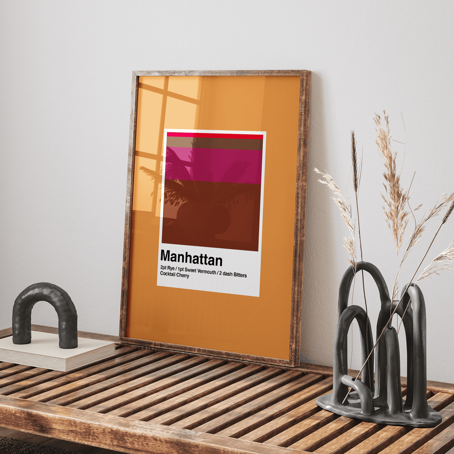 Minimalist Manhattan Cocktail Print - THE WALL SNOB