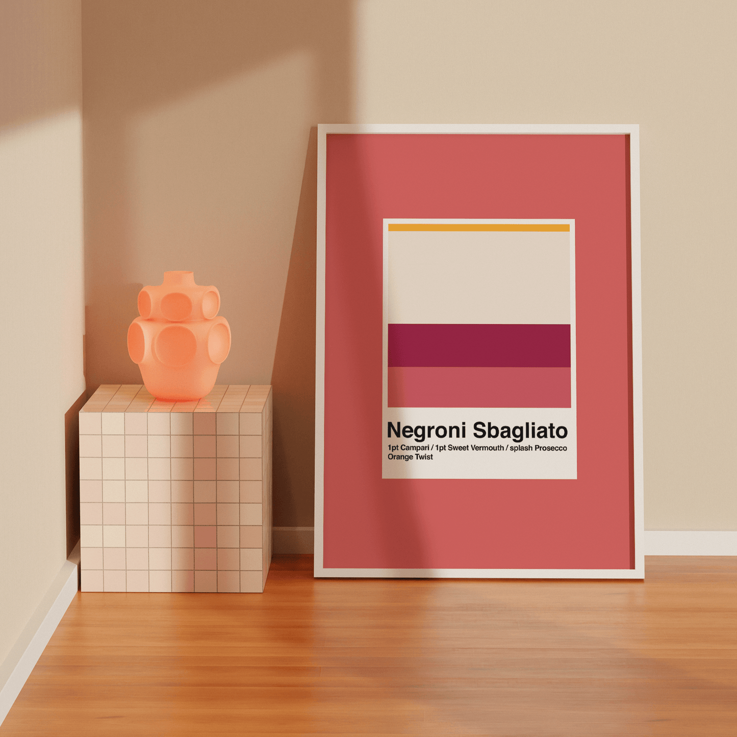 Minimalist Negroni Sbagliato, Poster - THE WALL SNOB