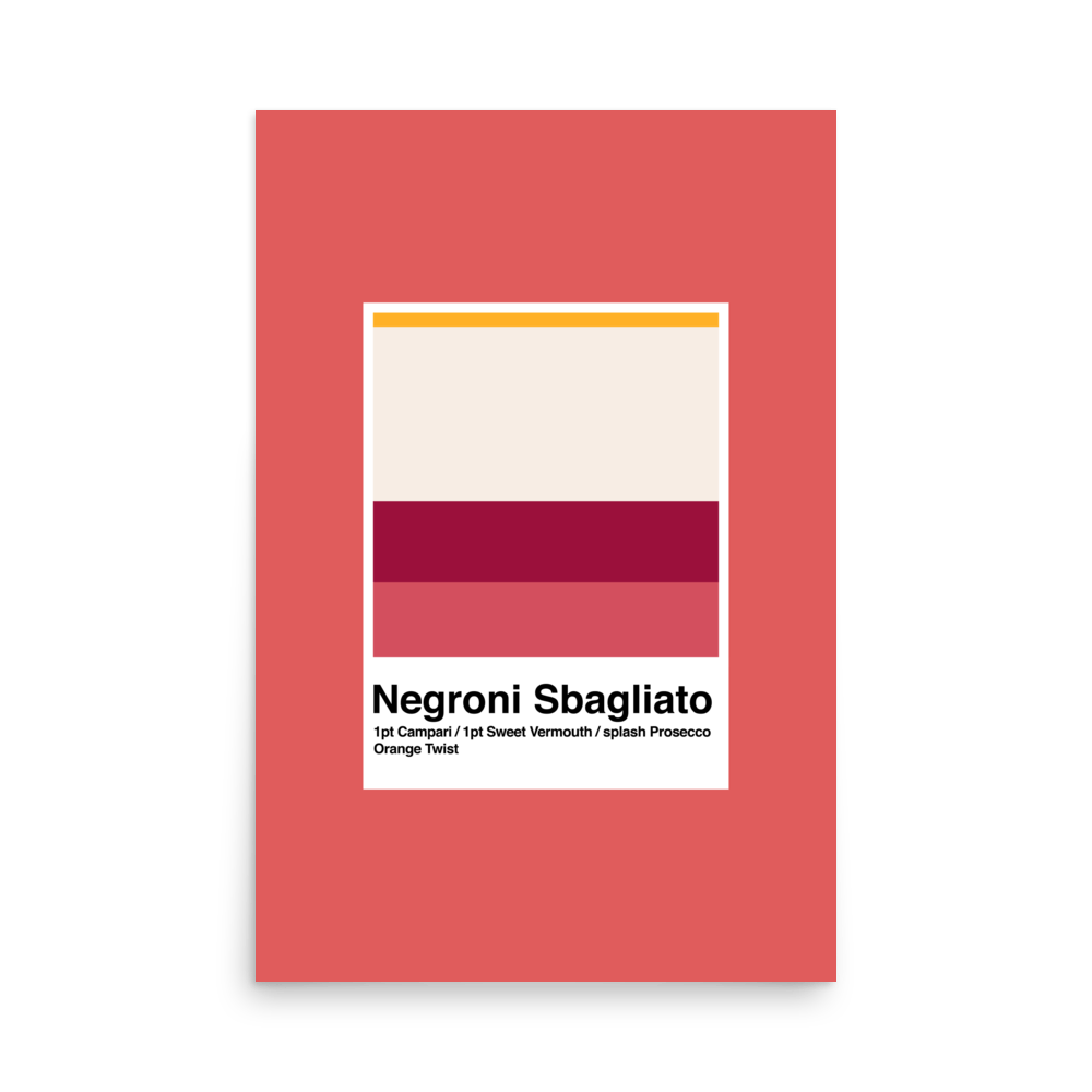 Minimalist Negroni Sbagliato Print - THE WALL SNOB