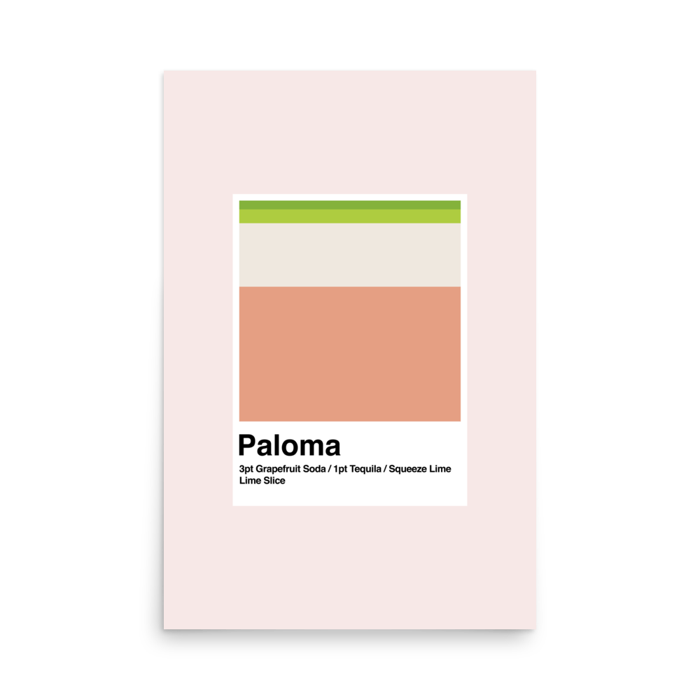 Minimalist Paloma Cocktail Print - THE WALL SNOB