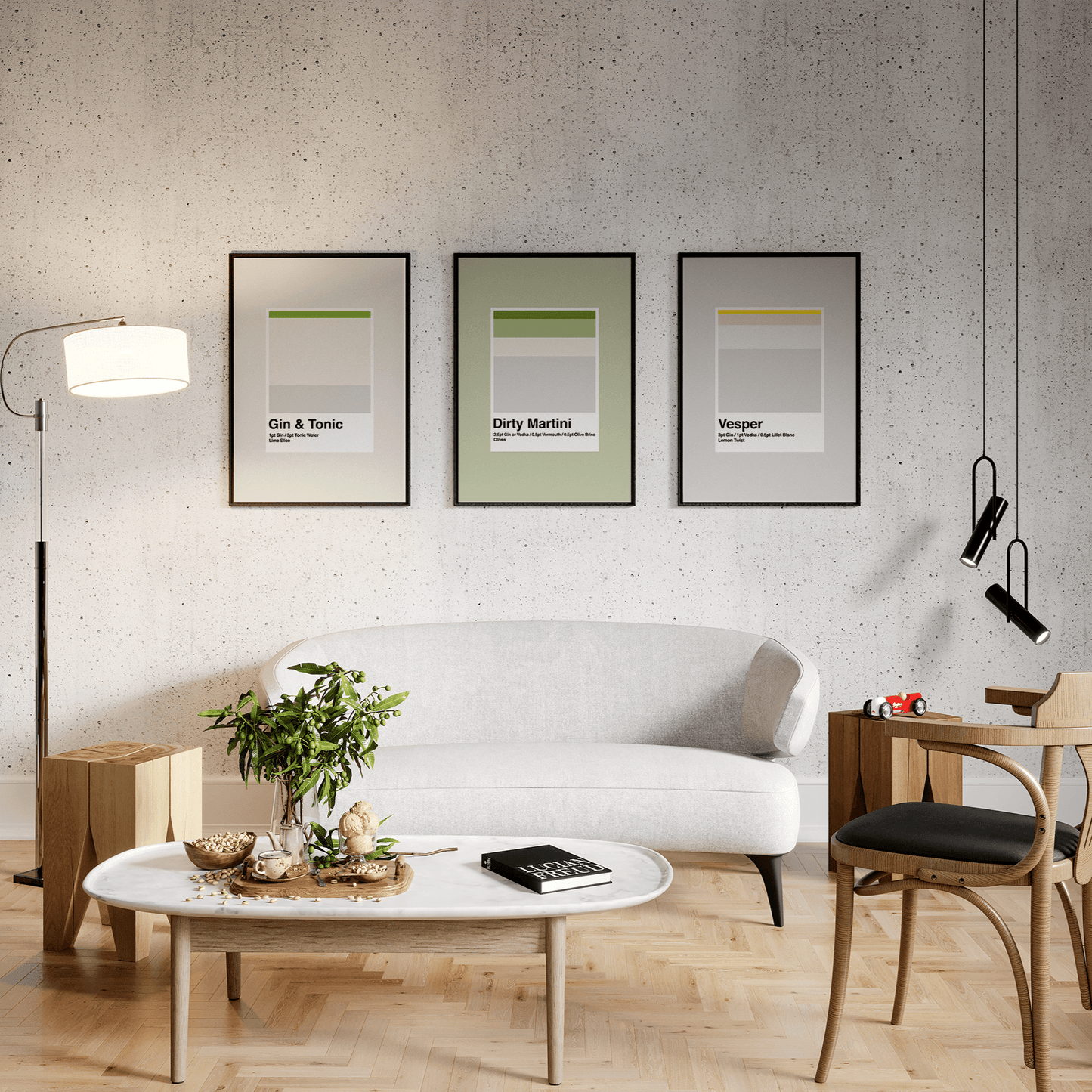 Minimalist Vesper Cocktail, Poster - THE WALL SNOB