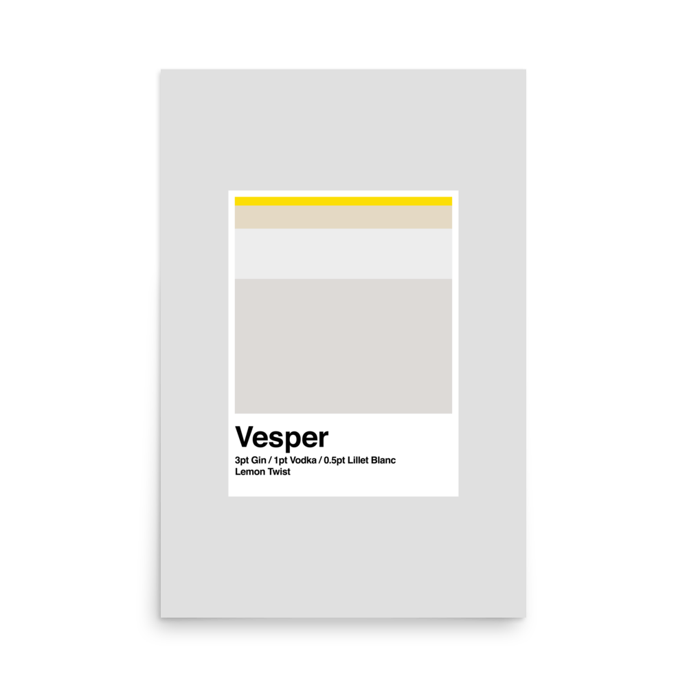 Minimalist Vesper Cocktail Print - THE WALL SNOB