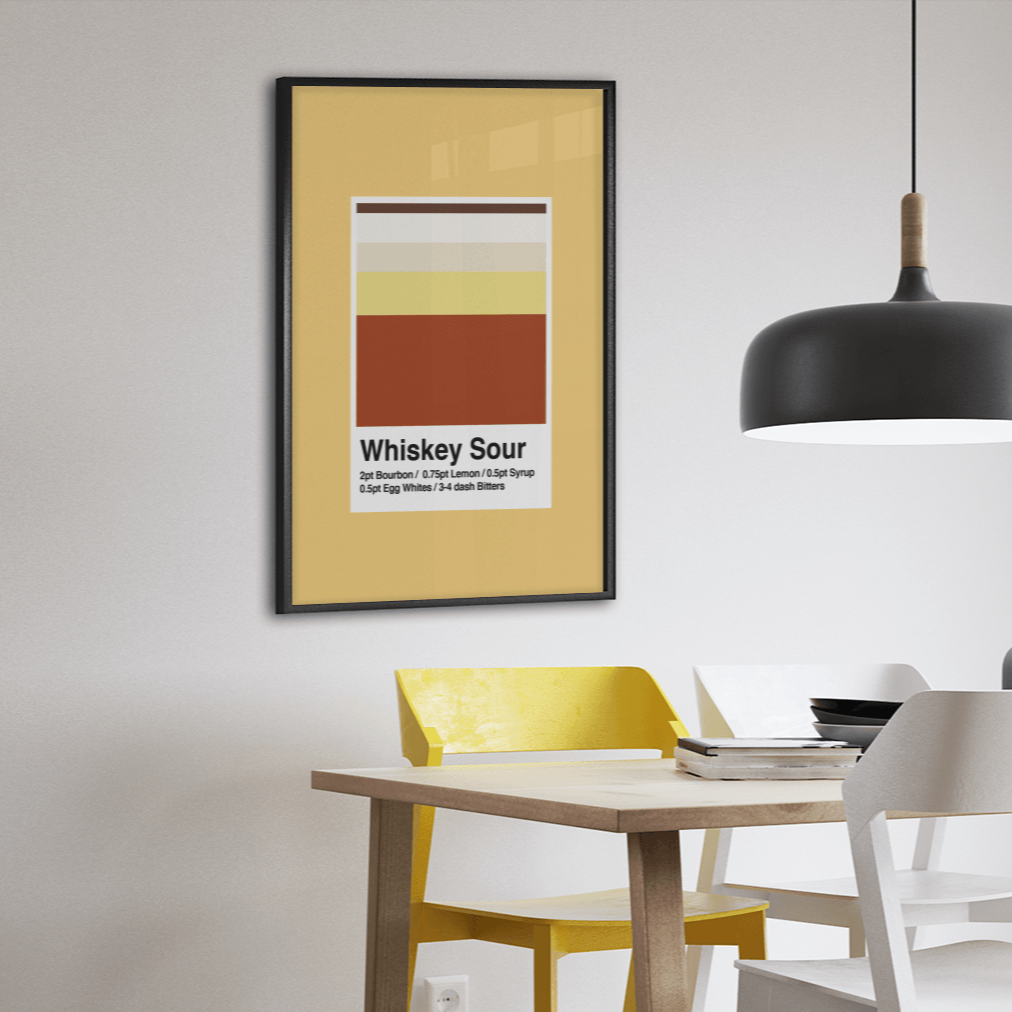 Minimalist Whiskey Sour Cocktail, Poster - THE WALL SNOB