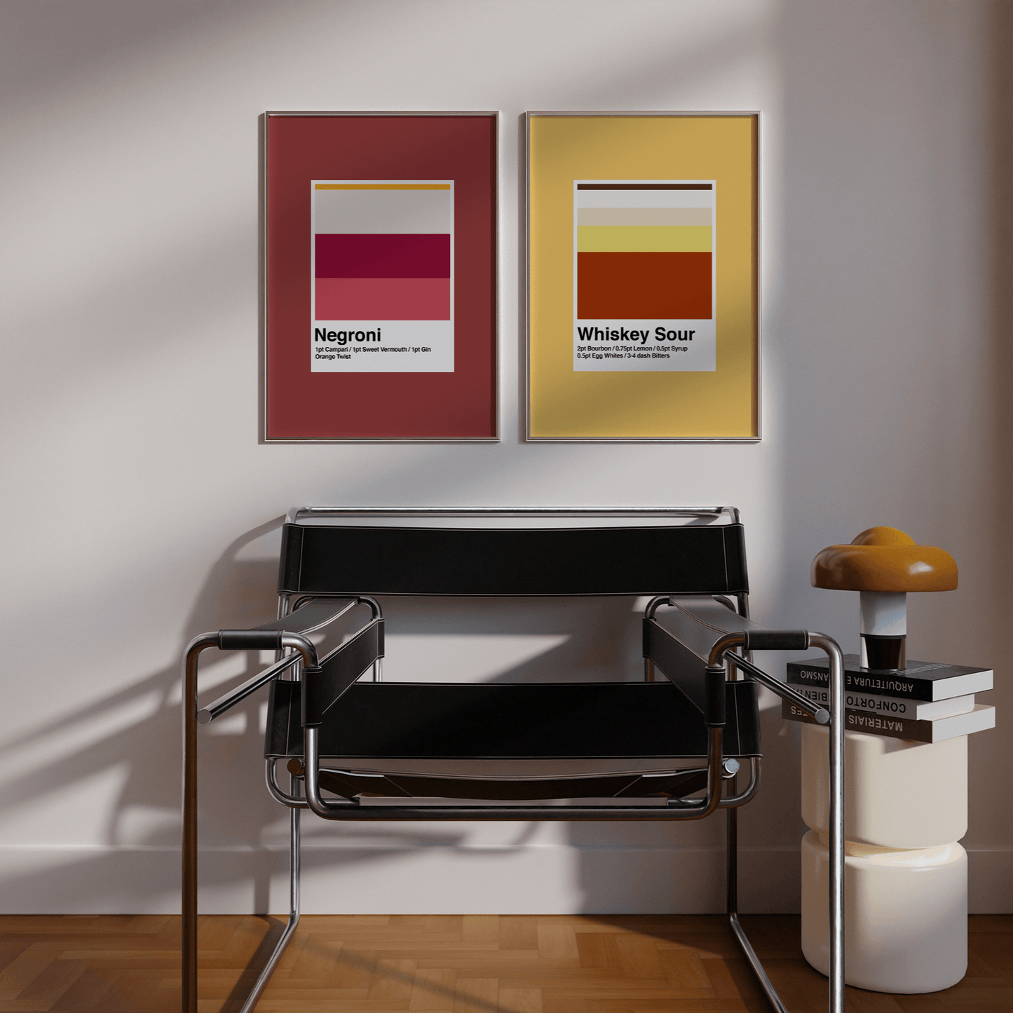 Minimalist Whiskey Sour Cocktail Print - THE WALL SNOB