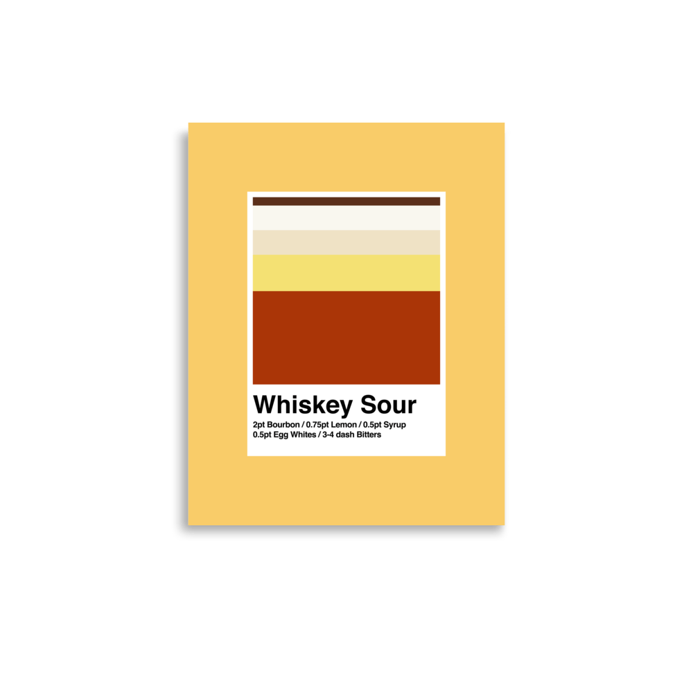 Minimalist Whiskey Sour Cocktail Print - THE WALL SNOB