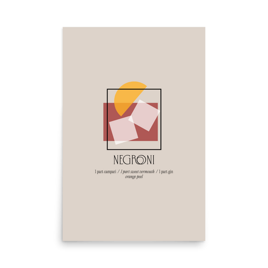 Negroni Classic Cocktail Print - THE WALL SNOB