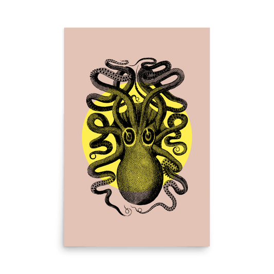 Octopus Moon Print - THE WALL SNOB