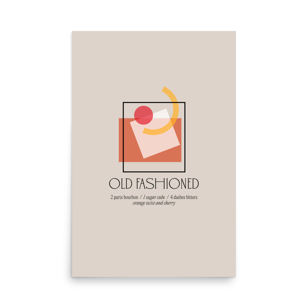 Old Fashioned Classic Cocktail Print - THE WALL SNOB