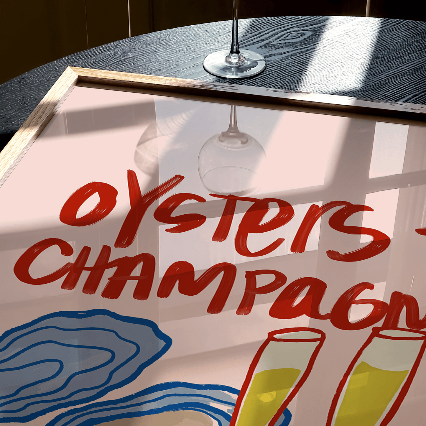 Oysters + Champagne Is My Therapy Print - THE WALL SNOB