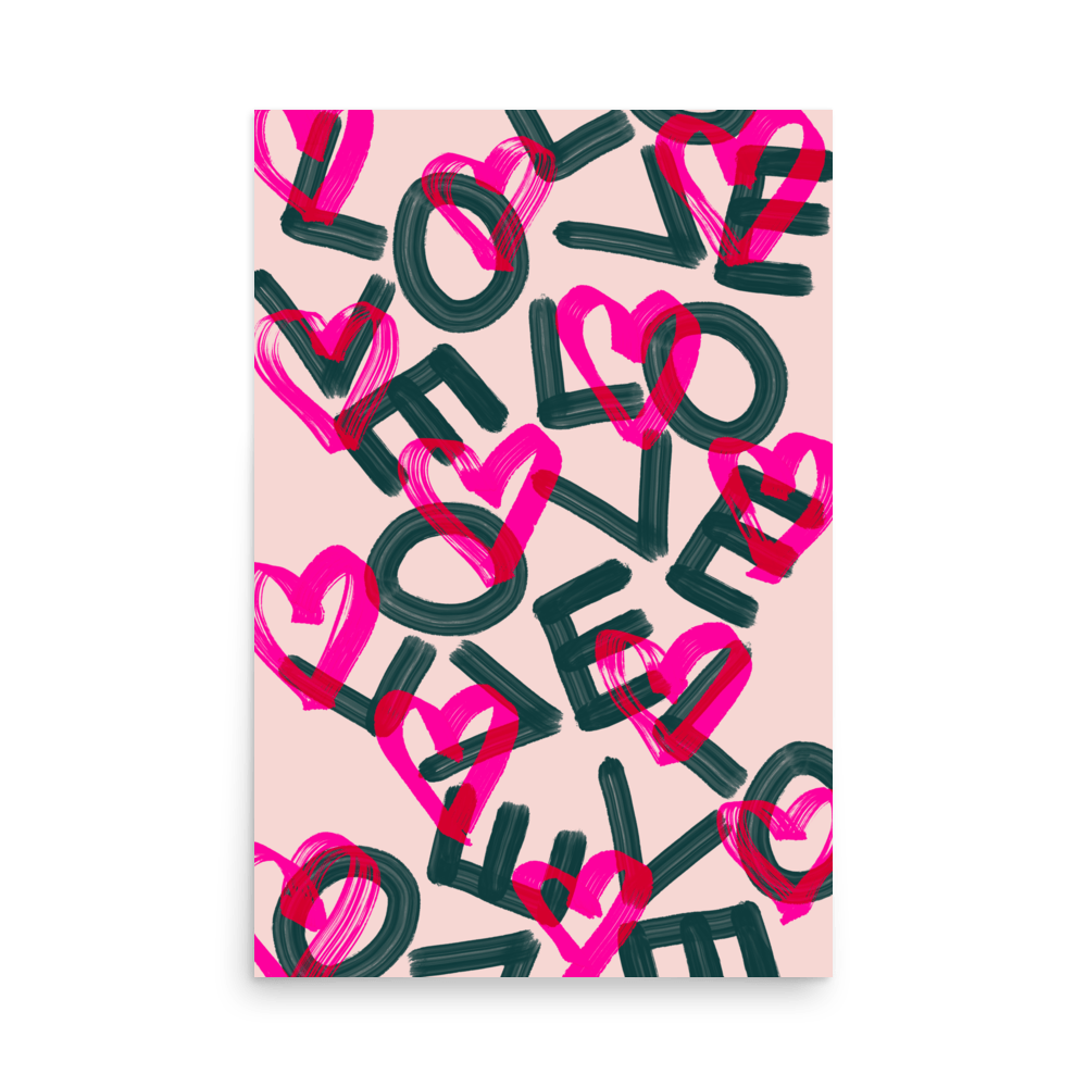 Painted Love Evergreen Print - THE WALL SNOB
