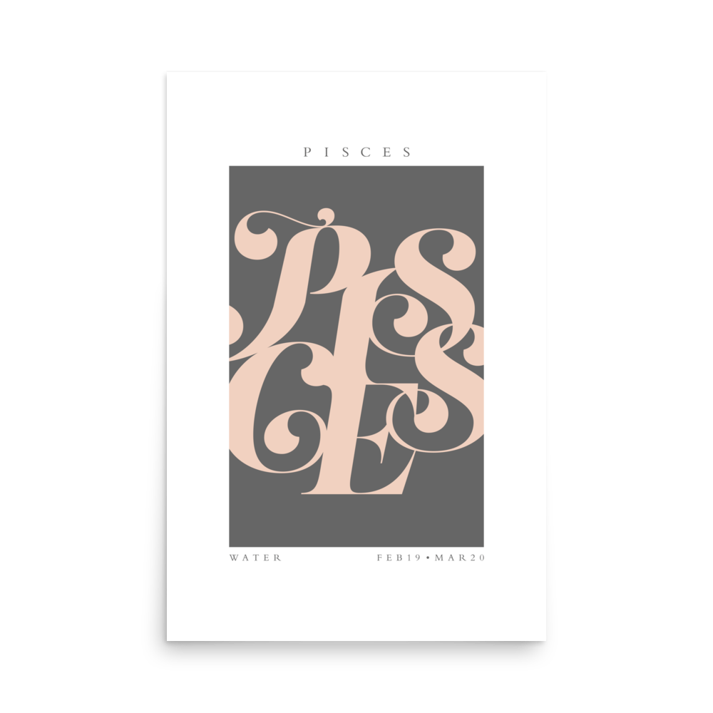 Pisces Flourish Print - THE WALL SNOB